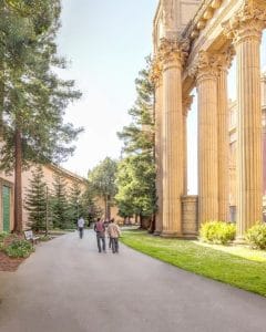 Outside of the Palace of Fine Arts in San Francisco