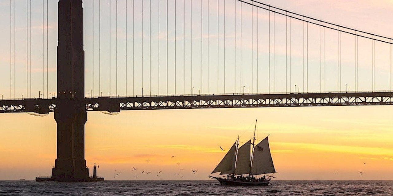 Sailing near the bridge