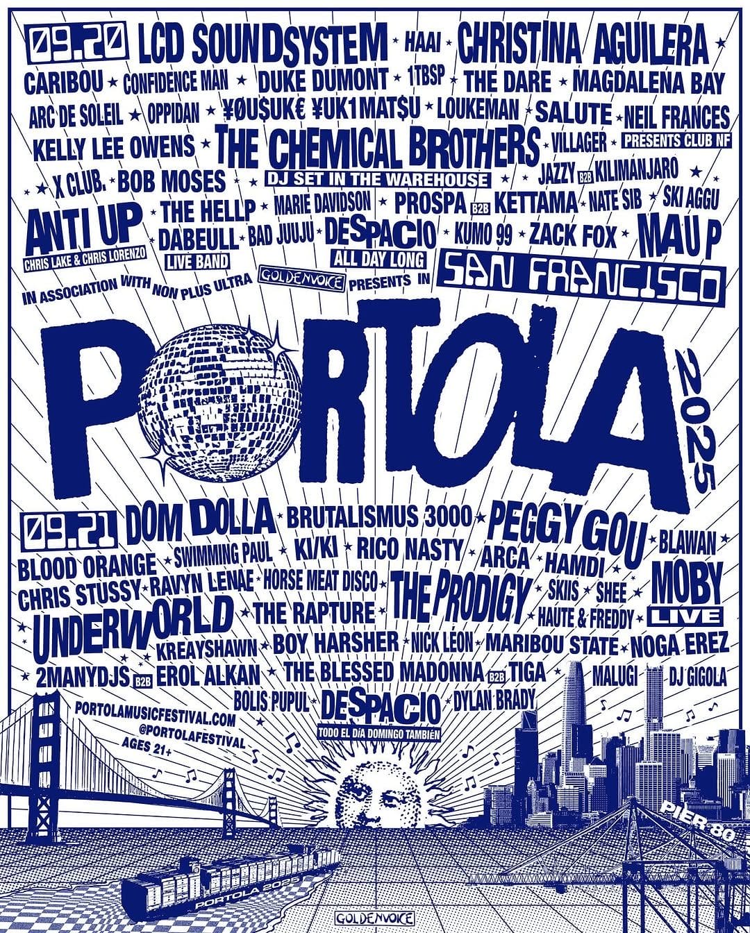 LCD Soundsystem and Christina Aguilera to Headline Portola 2025