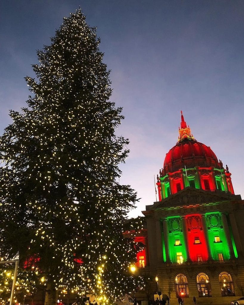 City Hall, San Francisco, Holiday Lights