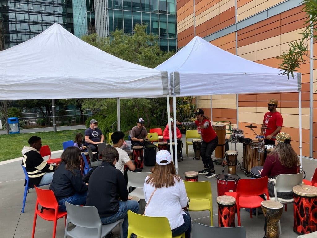 Joining a Drum Circle at Salesforce Park Rooftop, Group Activities in San Francisco