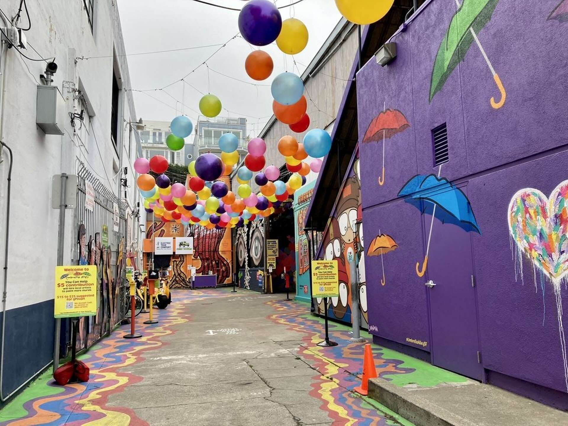 Umbrella Alley – Chinatown, San Francisco murals for photography
