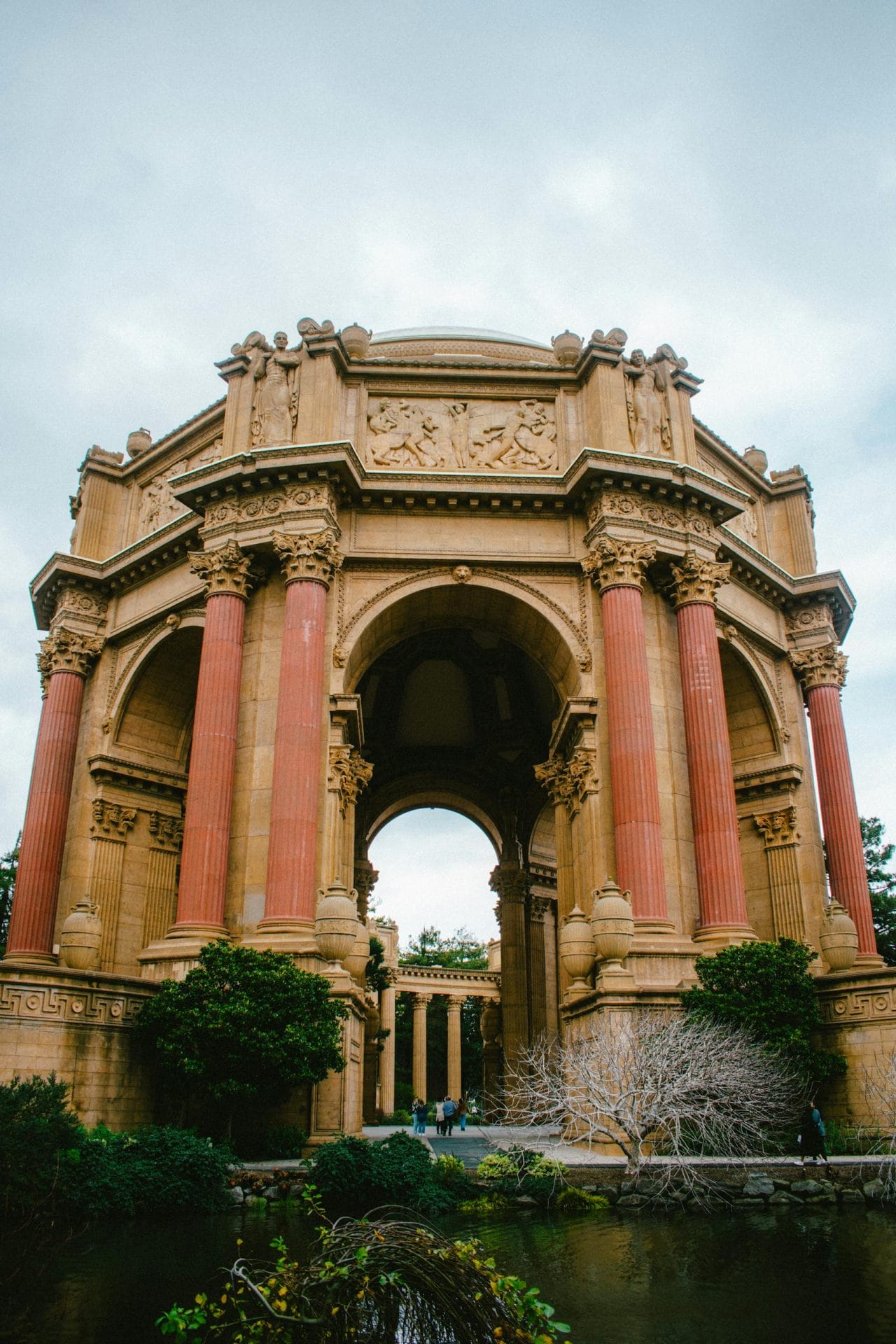 Grand exterior view of the historic Palace of Fine Arts in San Francisco perfect of winters 