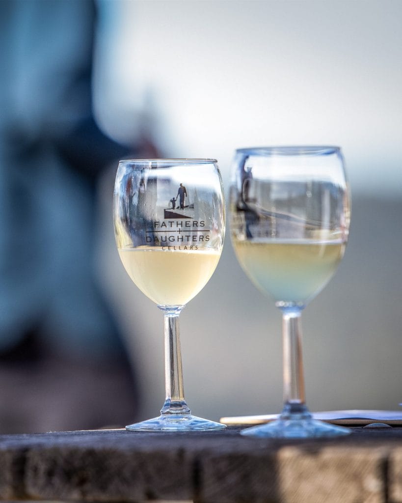 Wine glasses served at the Mendocino Wine and Food Festival