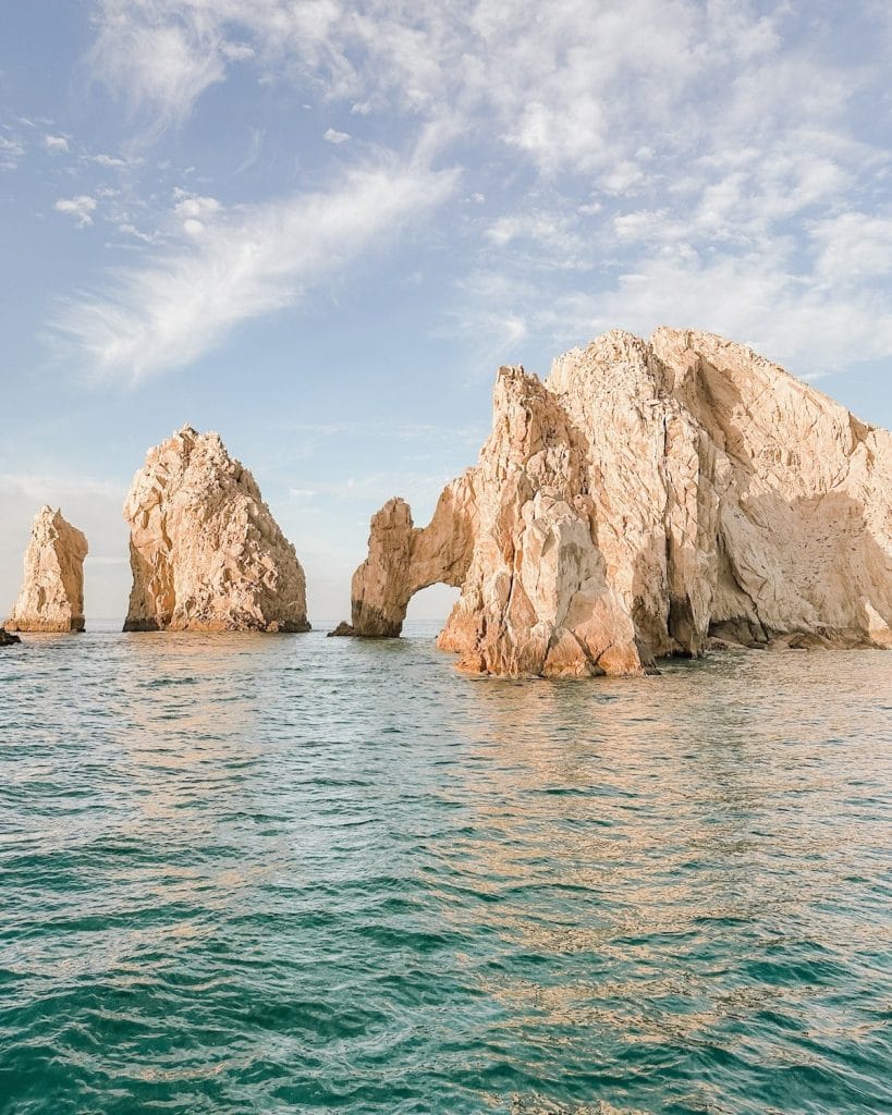 Rock formations and coastline in Cabo San Lucas Mexico beach destination