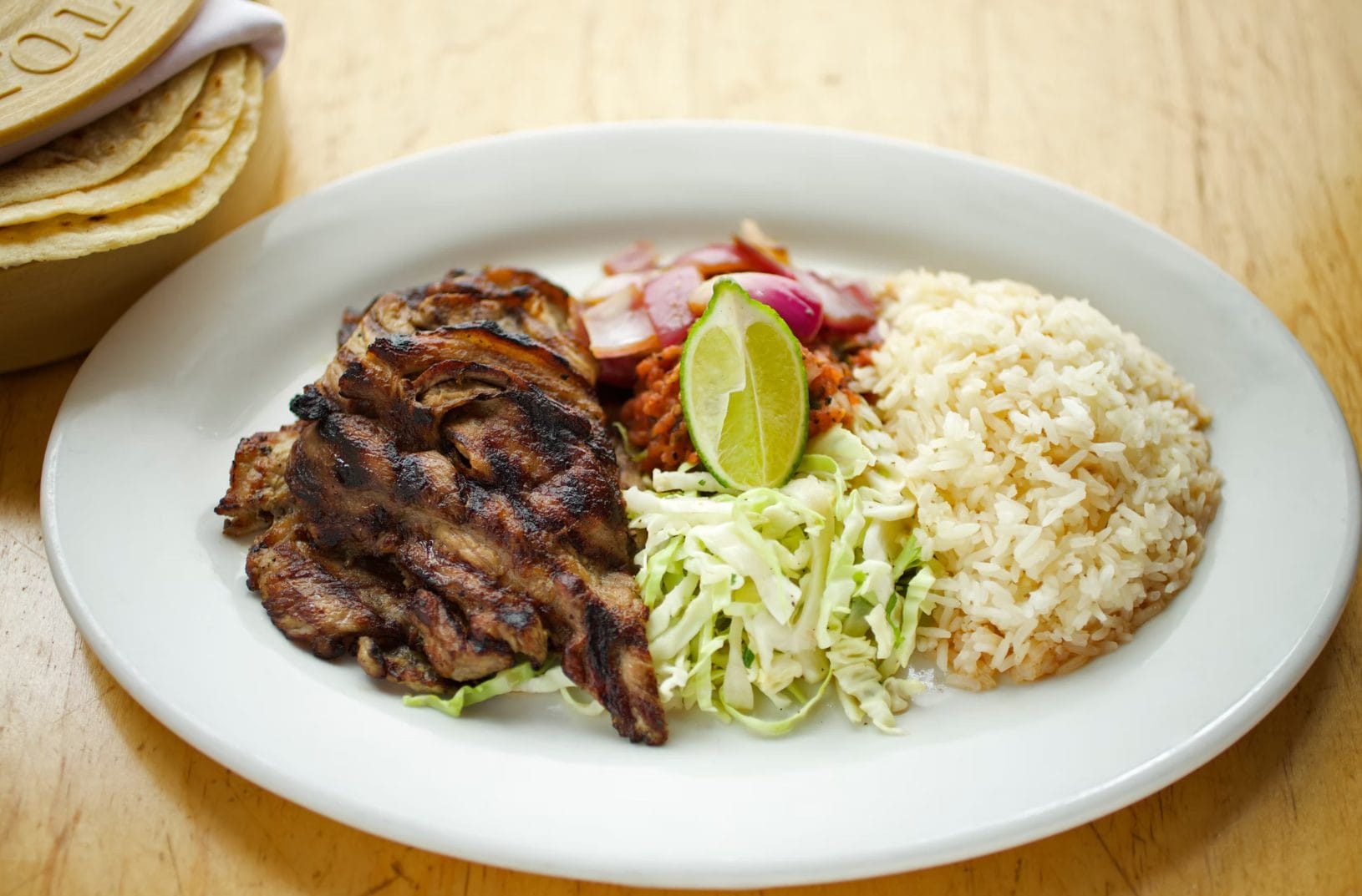 restaurant San Francisco, rice and steak