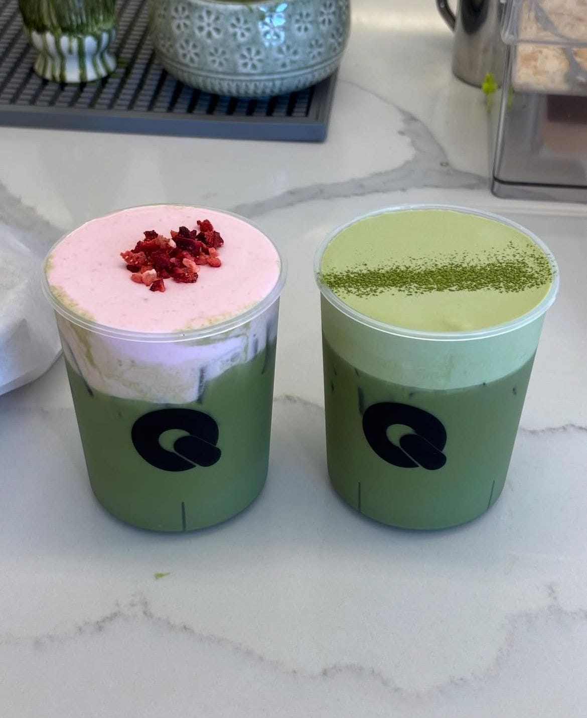 Q Speciality Coffee, coffee and matcha cafe in San Francisco, matcha cloud drink