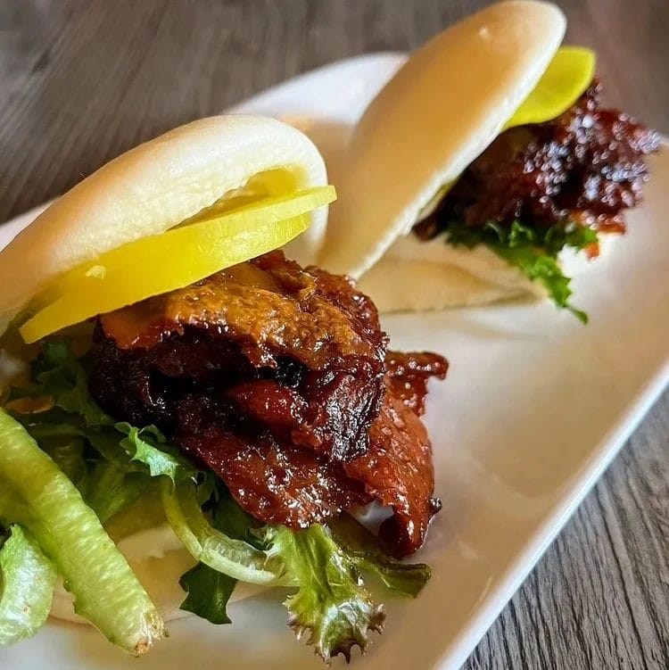 Vegan bao and rice cakes from Fat Choi in Toronto