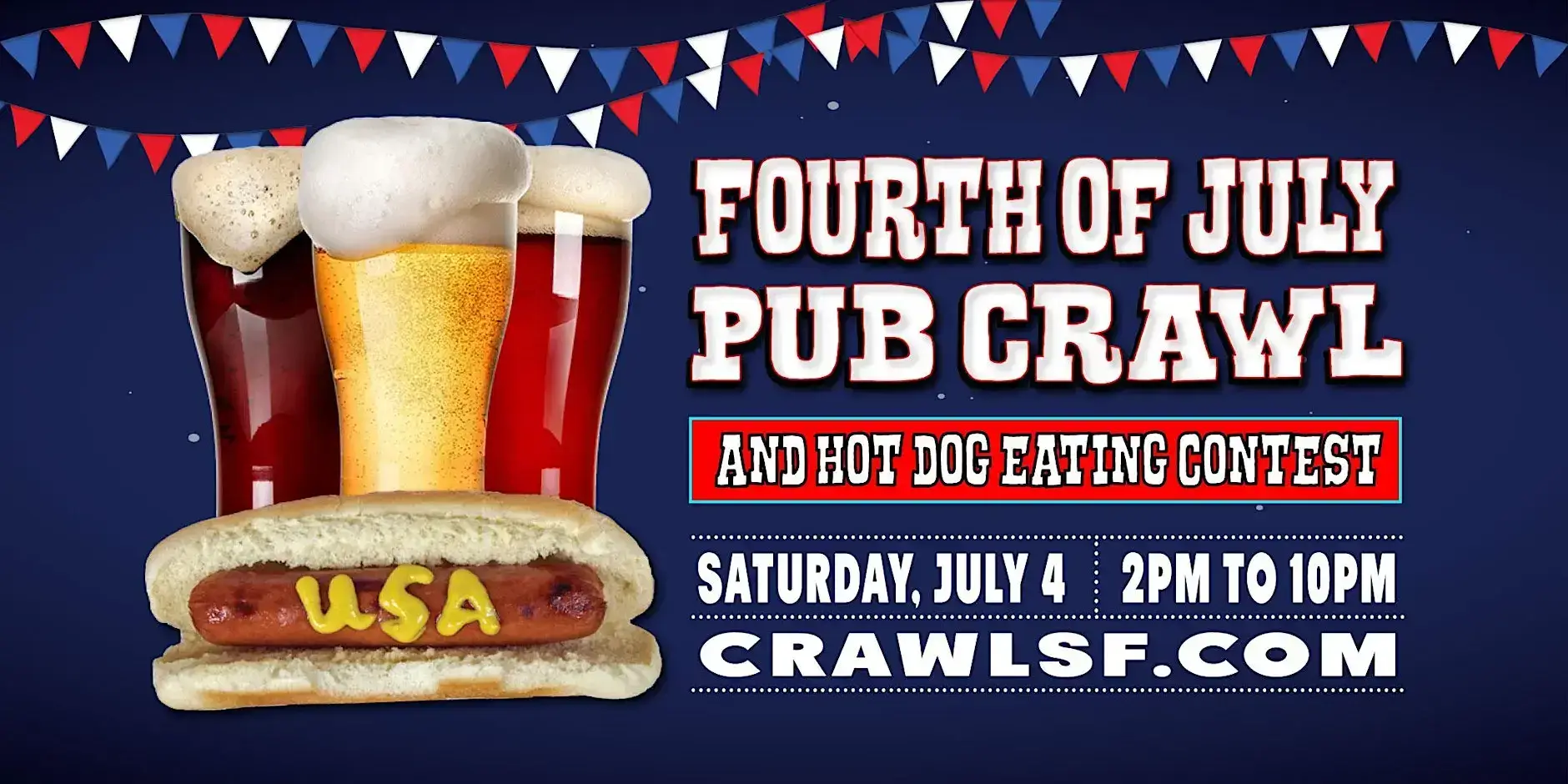 Fourth of July pub crawl and hot dog eating contest